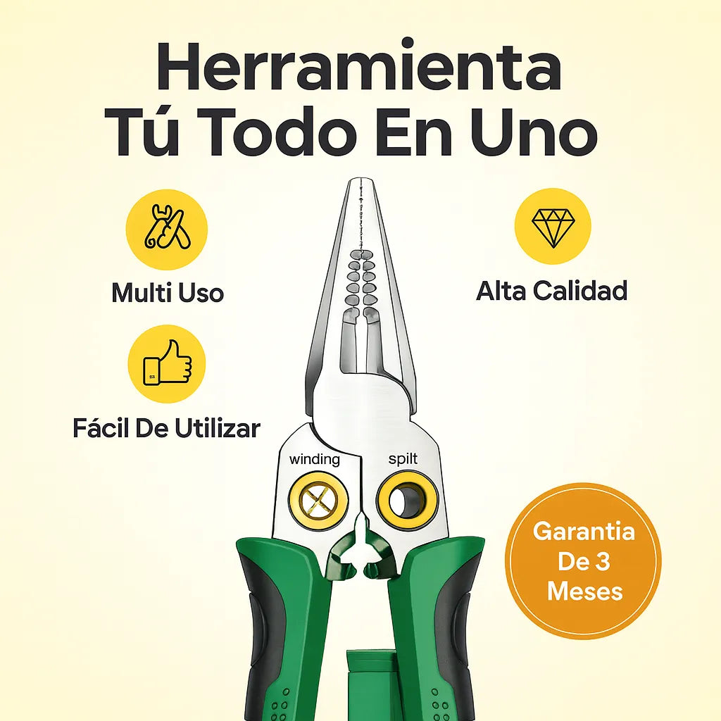 Pinzas 8 en 1 Pela cables-Pinzas-Medidor de voltaje ETC