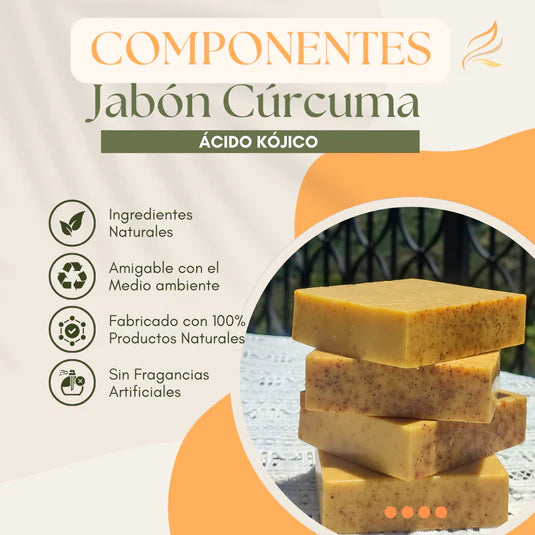JABÓN DE CÚRCUMA 100% NATURAL ❌PAGA 2 LLEVA 3