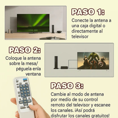 Antena HD-TV GRATIS ❌sin mensualidades NI INTERNET