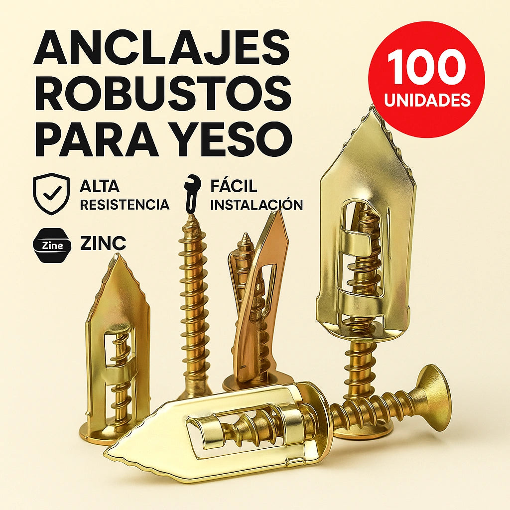 Kit de 100 unidades de anclajes de expansión + 100 tornillos
