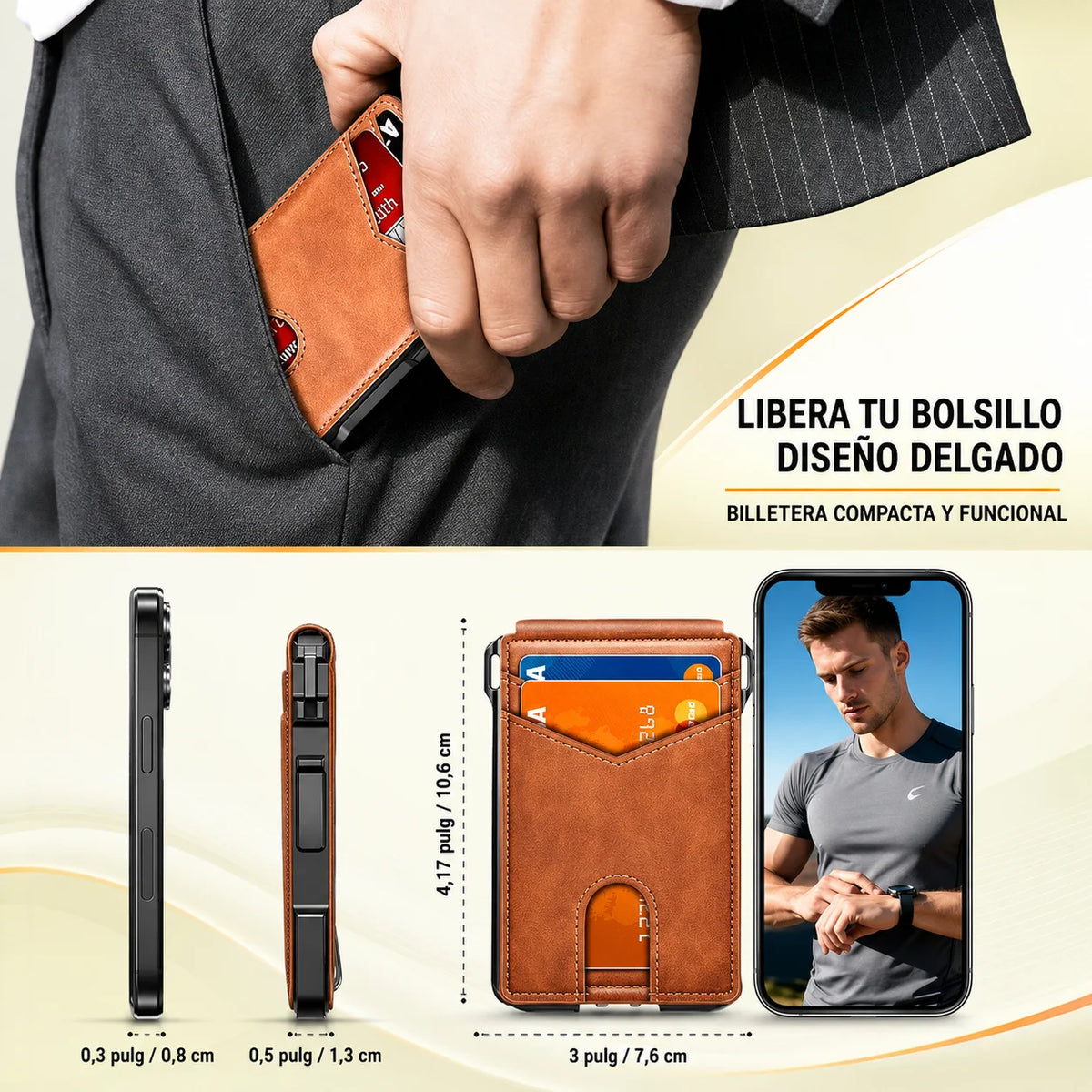Billetera Minimalista Táctica RUNBOX con Despliegue Rápido & Protección Anti-RFID