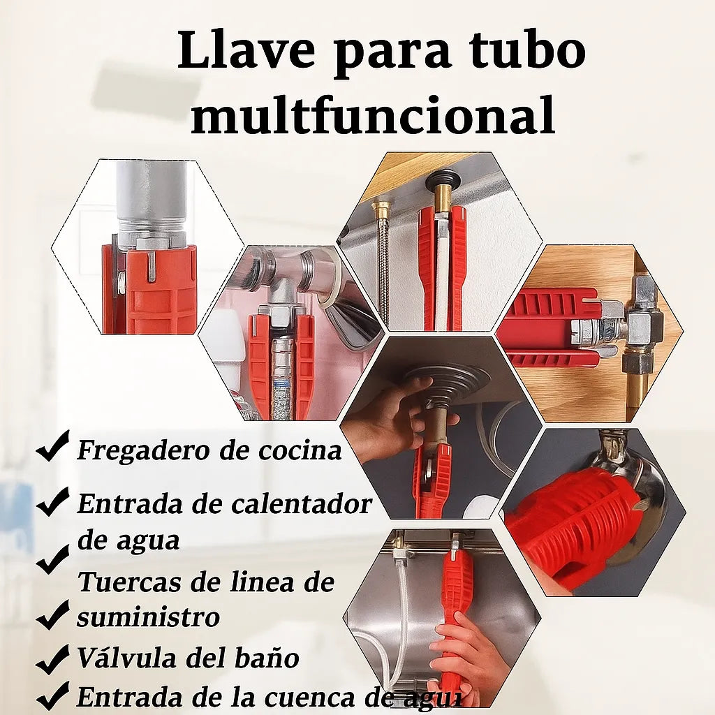 Llave Plomeria 14 en 1 - REALIZA VARIAS TAREAS CON UNA SOLA HERRAMIENTA
