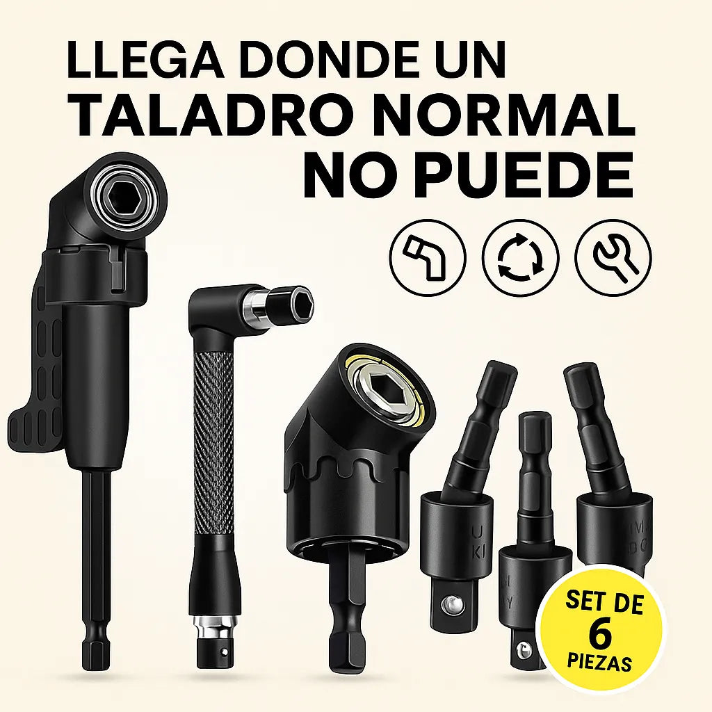 Set de 6 adaptadores de broca-Taladra sin limites, incluso en los lugares mas difíciles