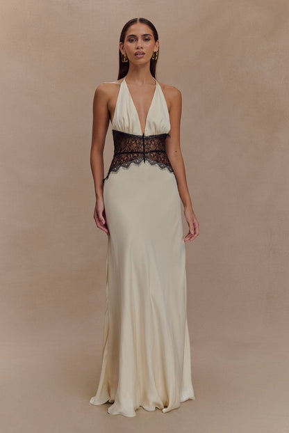 Vestido de Satén y Encaje Moonlit