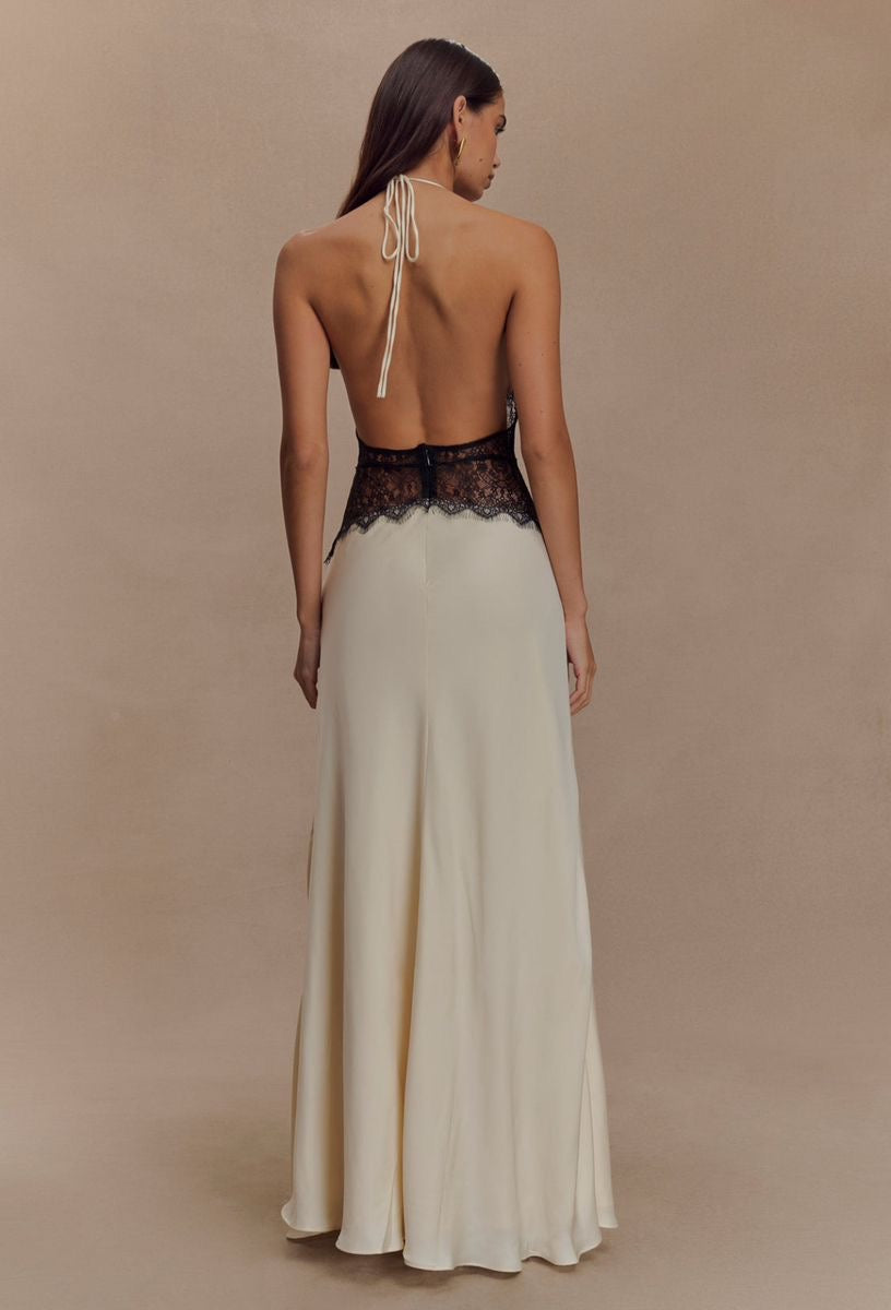 Vestido de Satén y Encaje Moonlit