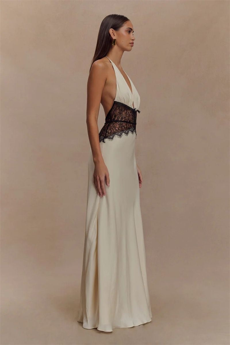 Vestido de Satén y Encaje Moonlit