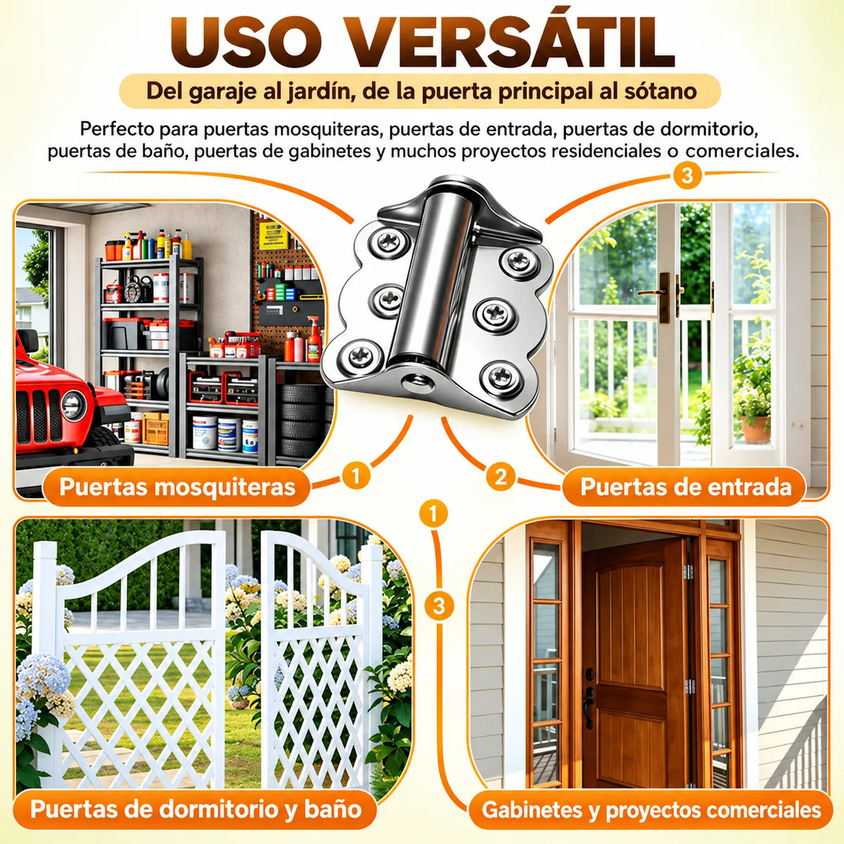 ¡Nunca más te preocupes por las puertas abiertas! Kit de 12 bisagras con cierre automático para mayor comodidad en tu hogar.
