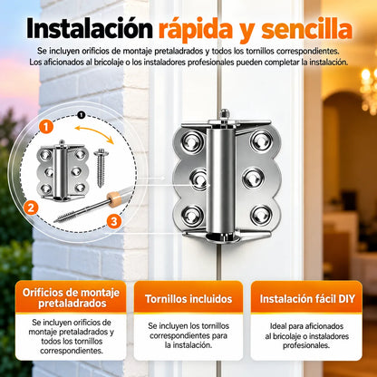 ¡Nunca más te preocupes por las puertas abiertas! Kit de 12 bisagras con cierre automático para mayor comodidad en tu hogar.