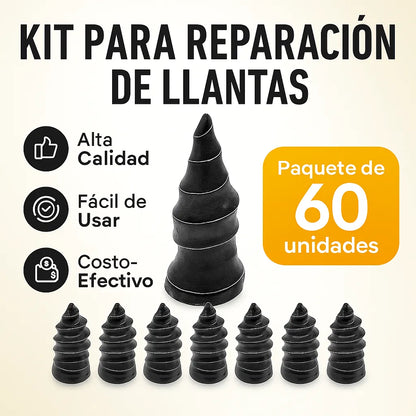 Repara tu neumático en minutos: Kit de reparación de goma (60 UNIDADES POR PAQUETE)