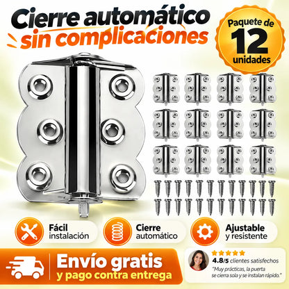¡Nunca más te preocupes por las puertas abiertas! Kit de 12 bisagras con cierre automático para mayor comodidad en tu hogar.